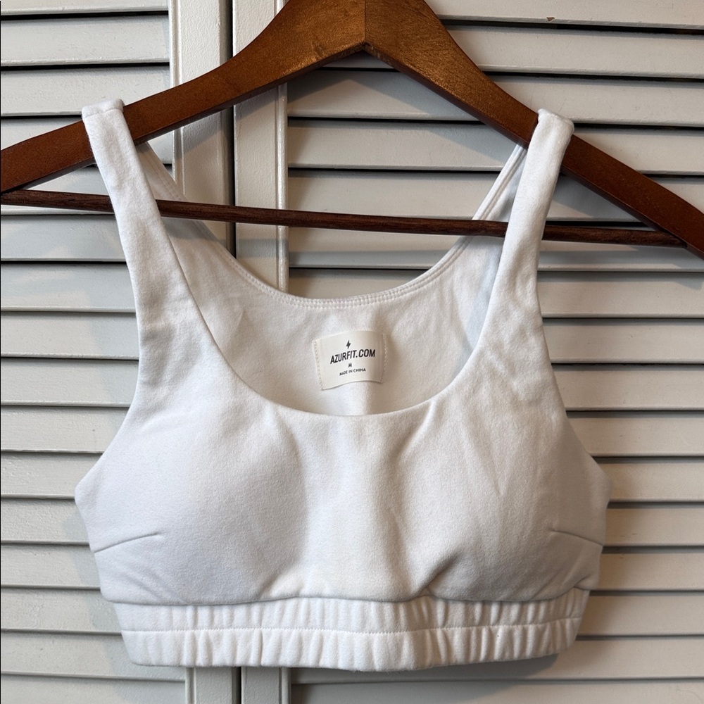 Azurfit White Padded Sports Bralette with Supportive Band